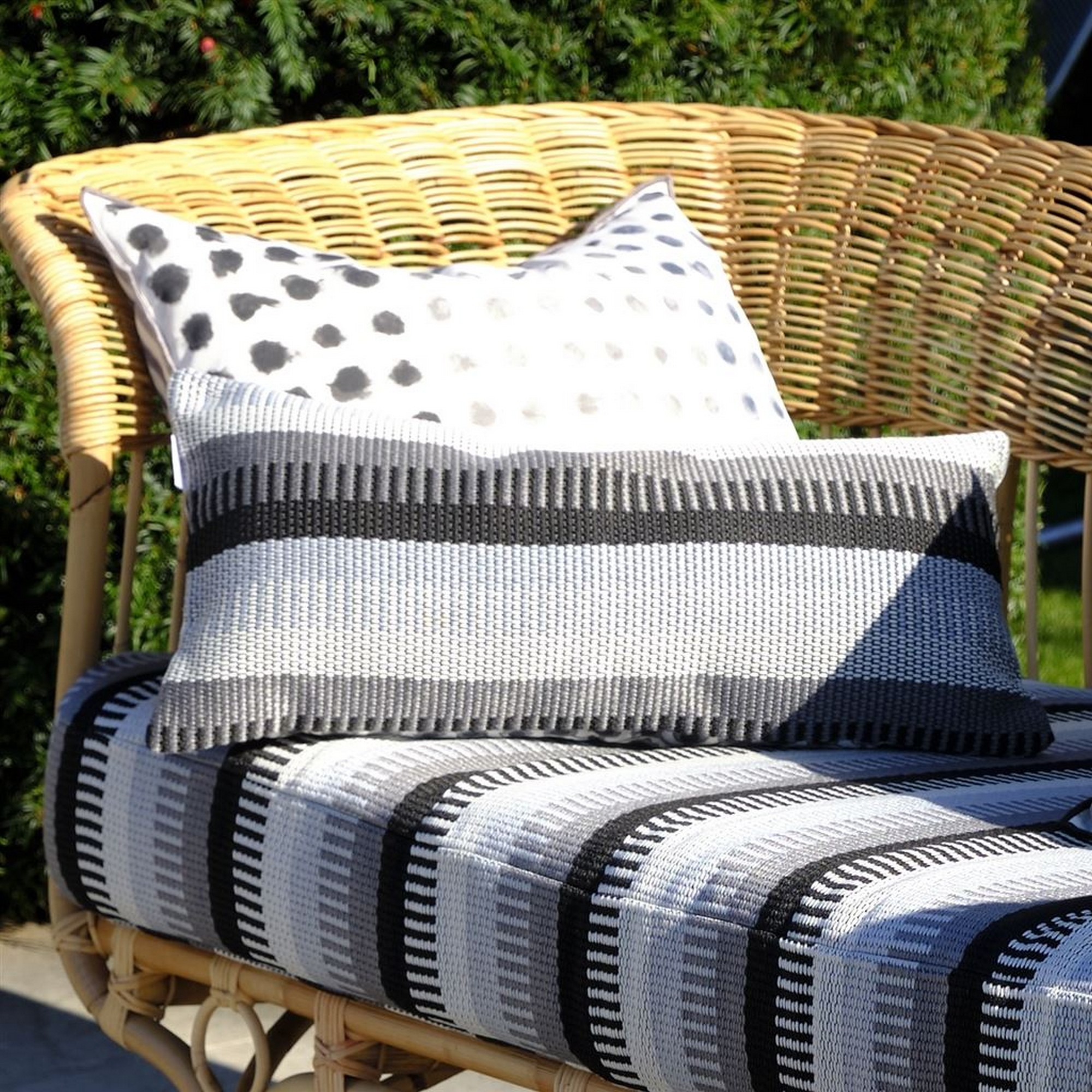 Samarinda Outdoor Cushion By Designers Guild In Noir Black